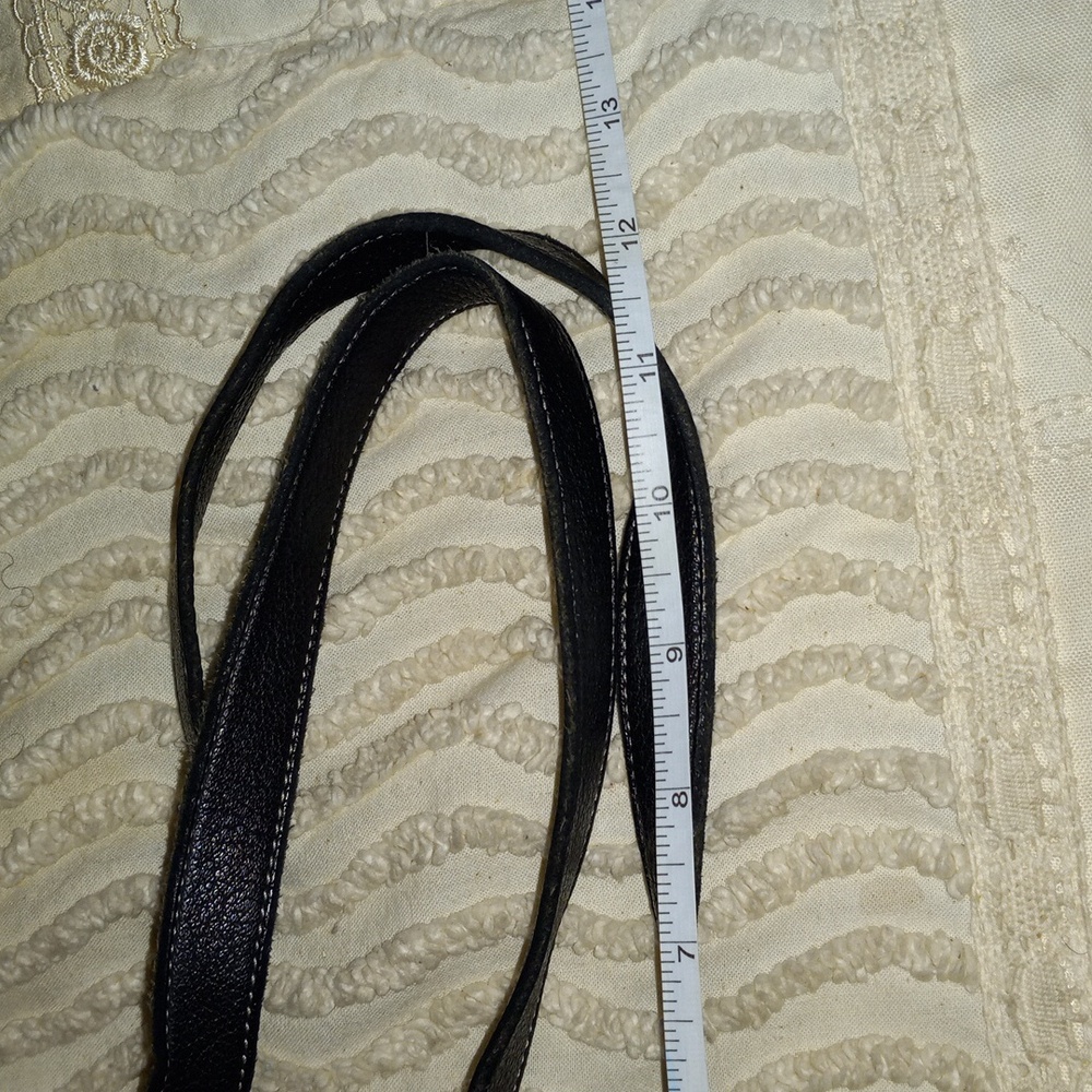 Leather Black Pebbled Weaved Shoulder Bag Purse - Picture 12 of 16